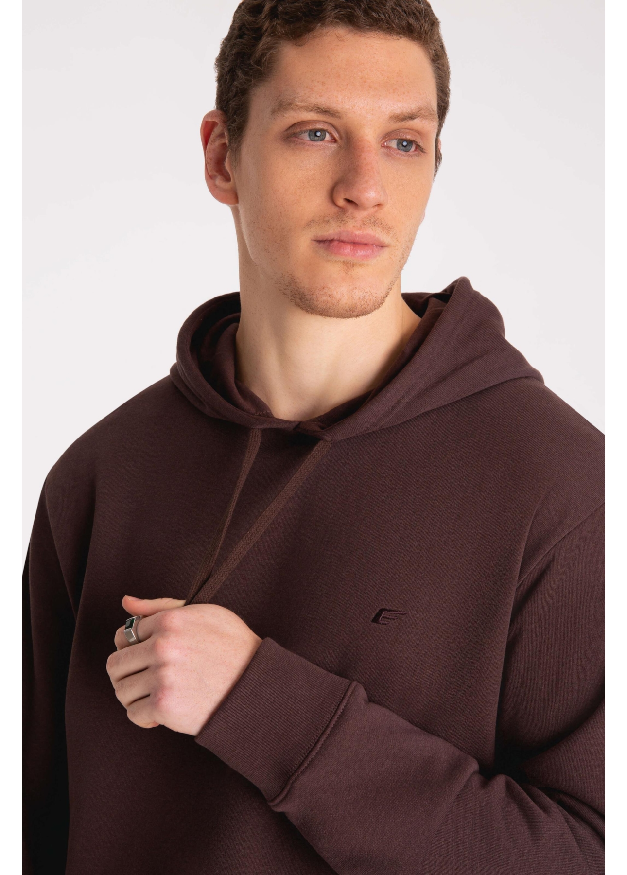 Moletom Basic Easa Capuz Dark Brown