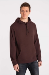 Moletom Basic Easa Capuz Dark Brown