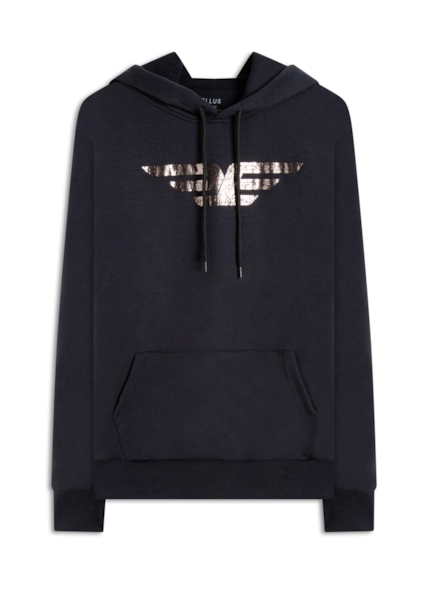 Moletom Easa Duplo Foil Capuz Preto