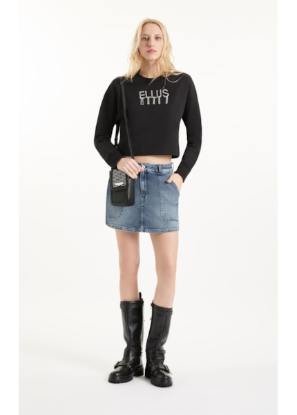 Moletom Fleece Crystal Ellus Preto
