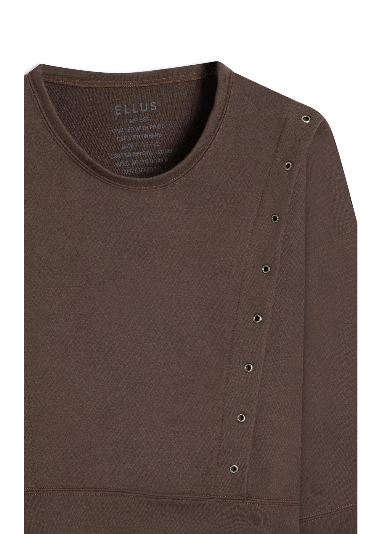 Moletom Fleece Eyelets Dark Brown