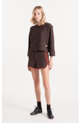 Moletom Fleece Eyelets Dark Brown