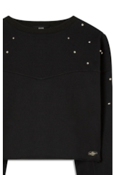 Moletom Fleece Rhinestone Preto
