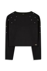 Moletom Fleece Rhinestone Preto