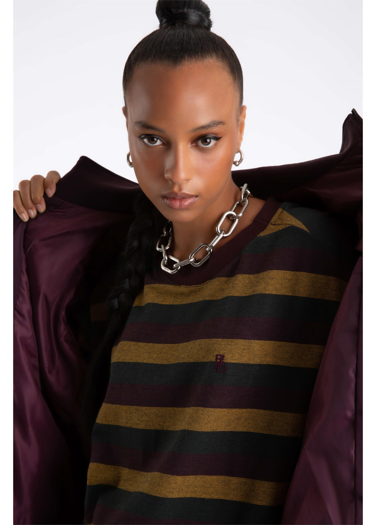 Moletom Fleece Striped Game Club Dark Wine