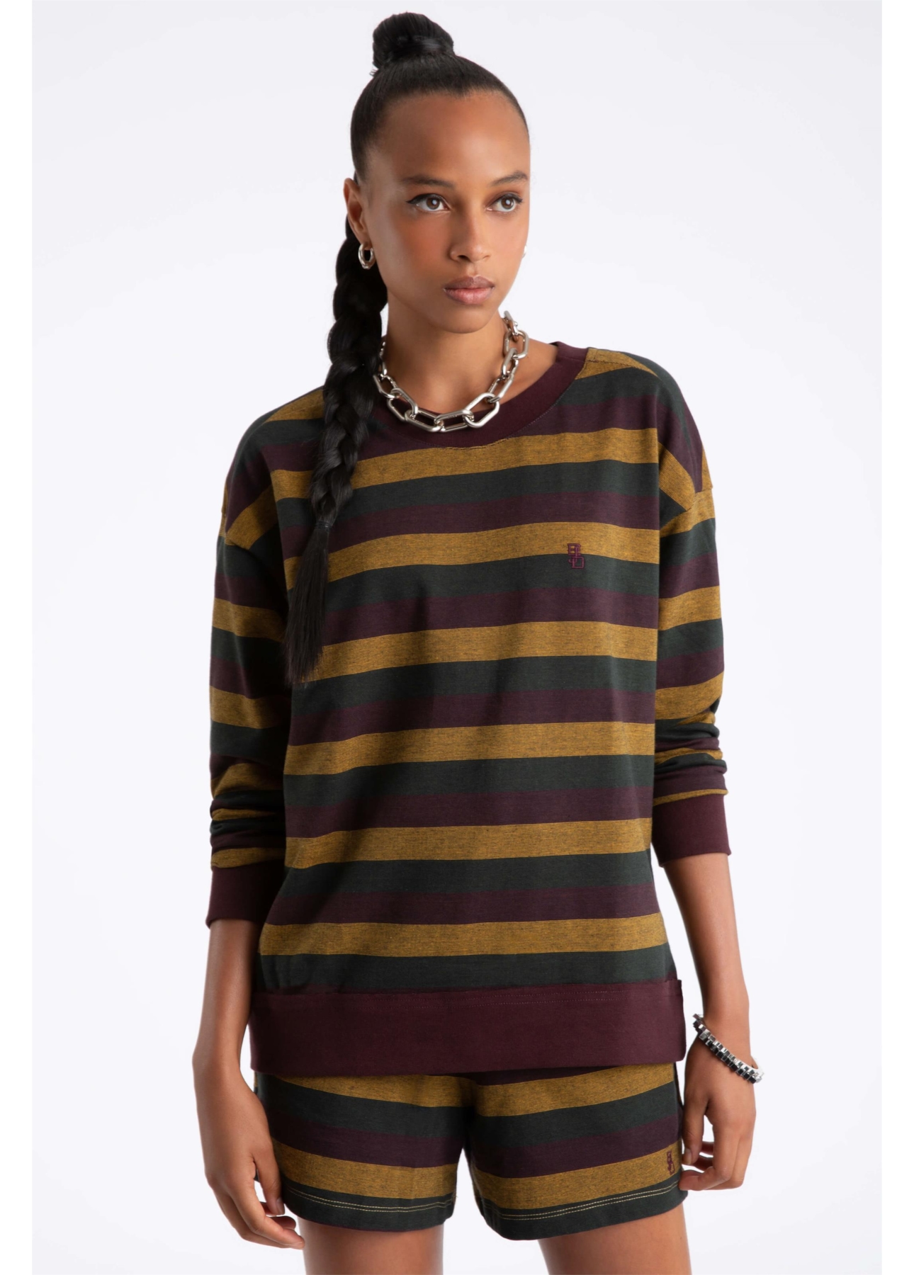 Moletom Fleece Striped Game Club Dark Wine