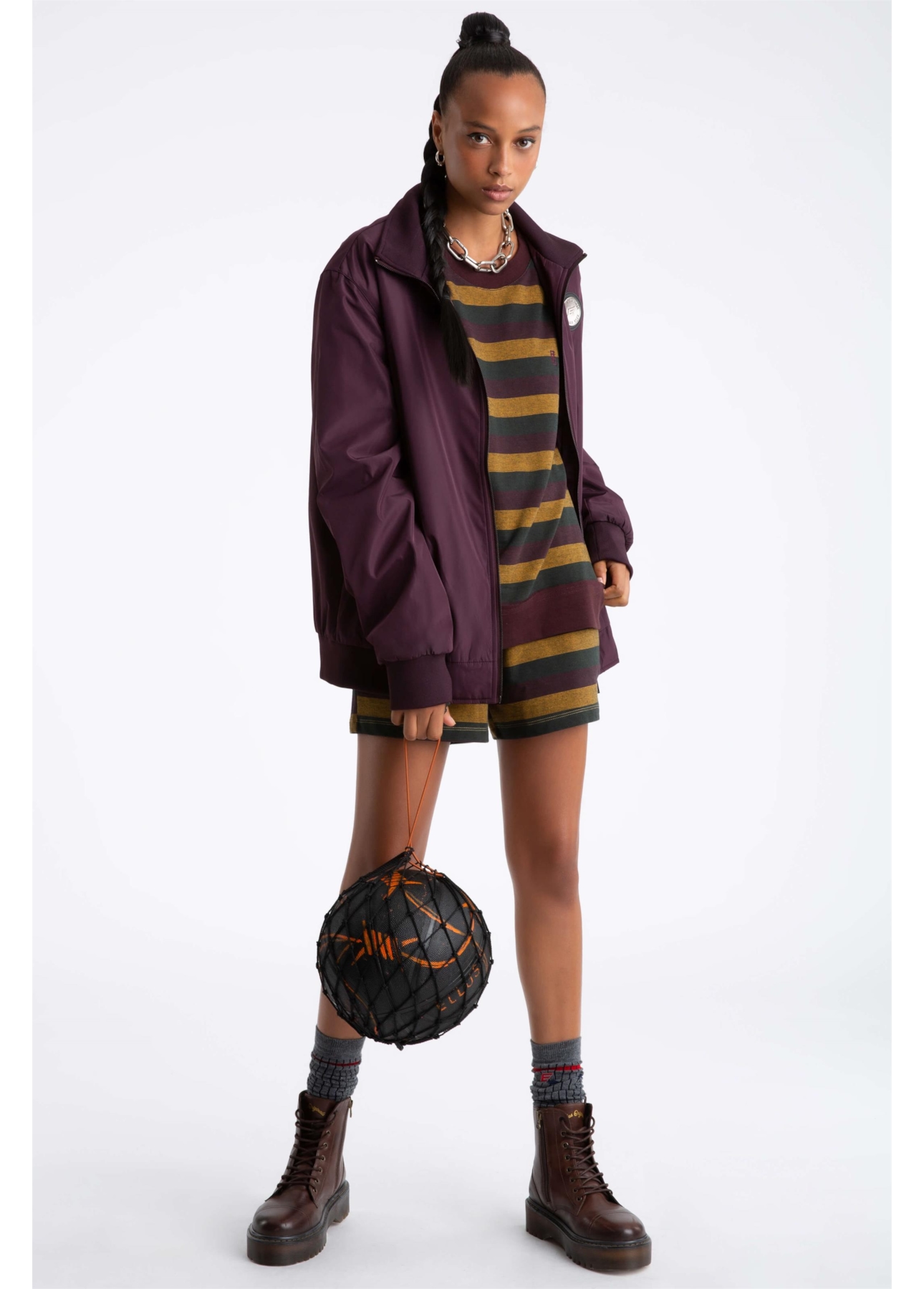 Moletom Fleece Striped Game Club Dark Wine