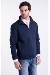 Moletom High Neck Collar Dark Navy