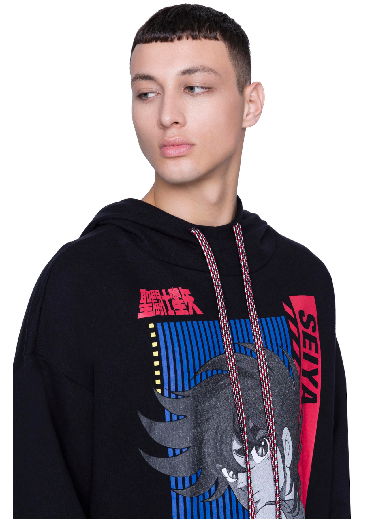 Moletom Oversized Seiya Head Capuz Ml Preto