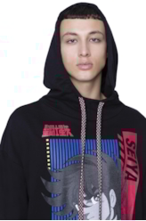Moletom Oversized Seiya Head Capuz Ml Preto