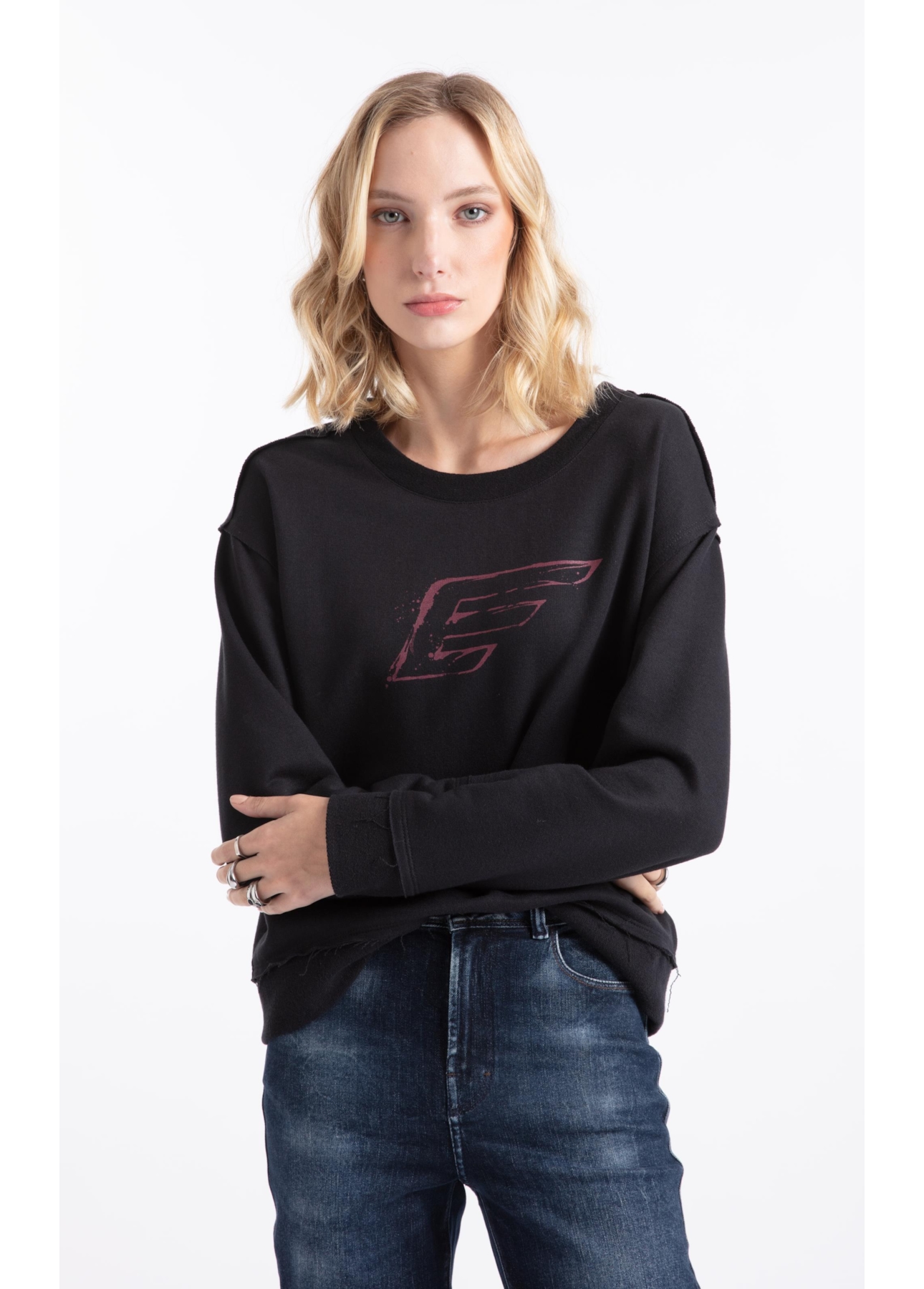  Moletom Raw Edges Preto