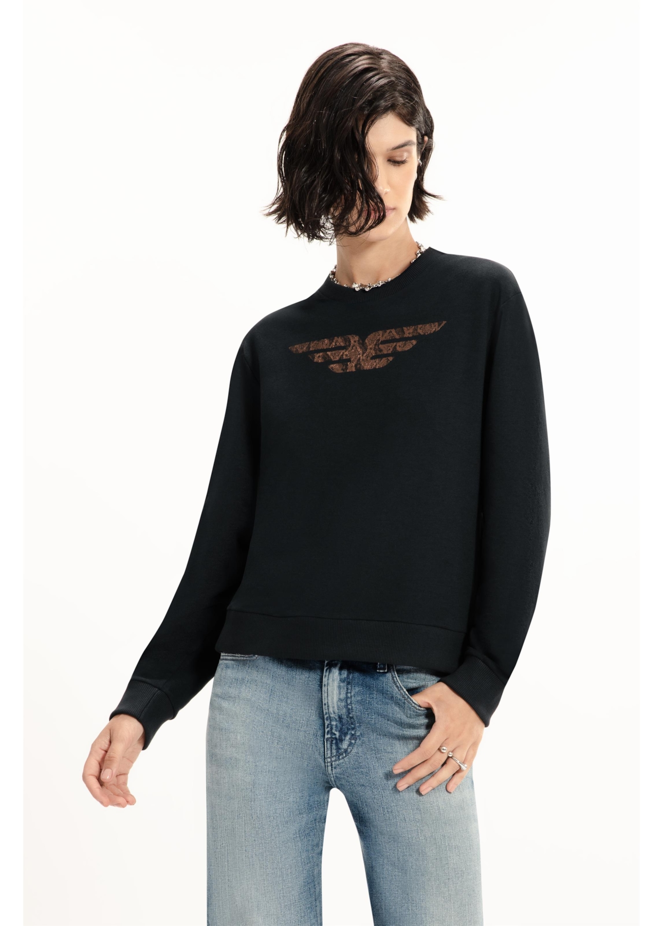 Moletom Velvet Ellus Easa Snake Preto