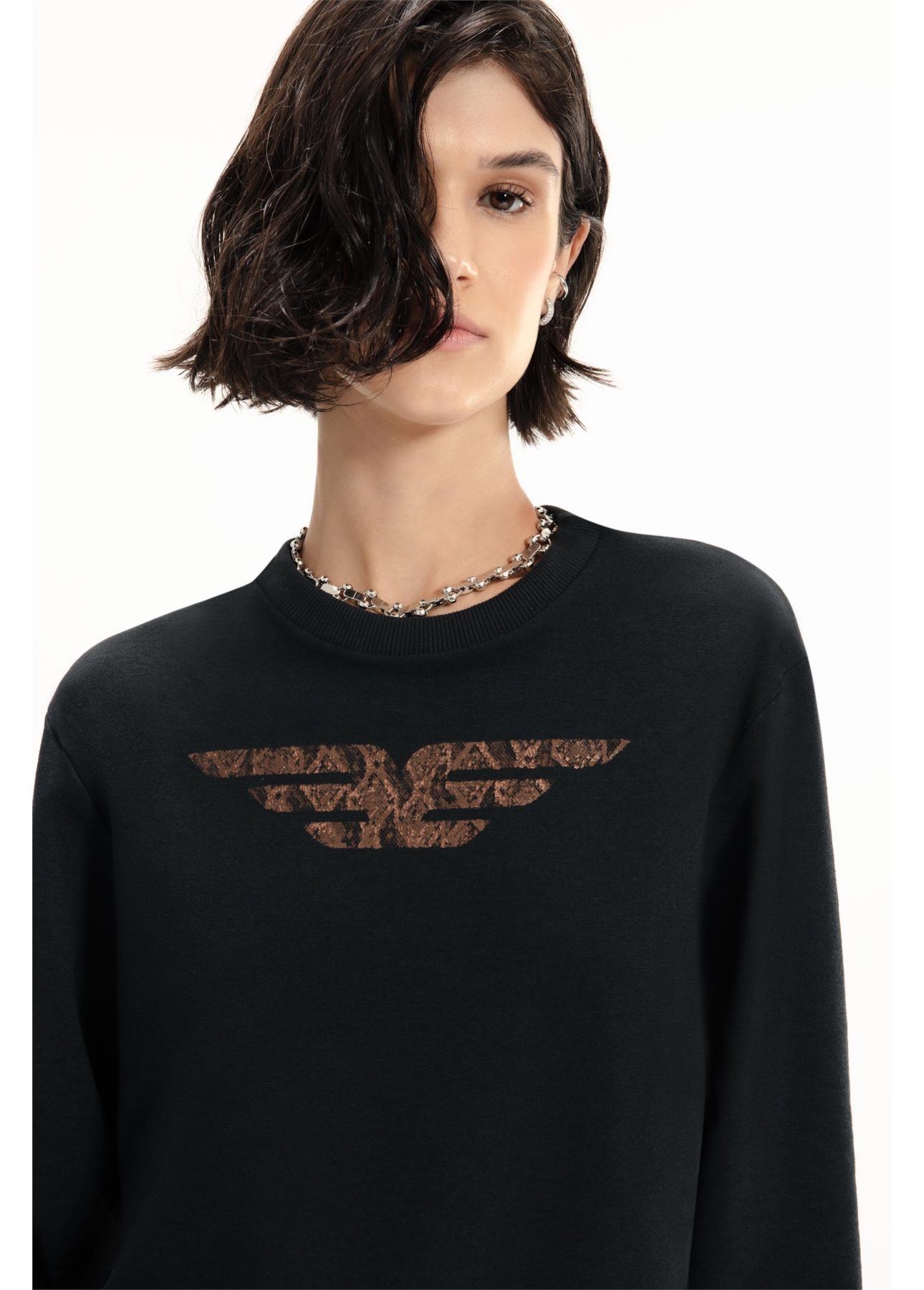 Moletom Velvet Ellus Easa Snake Preto