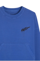 Moletom Washed Easa Fire Azul Bic