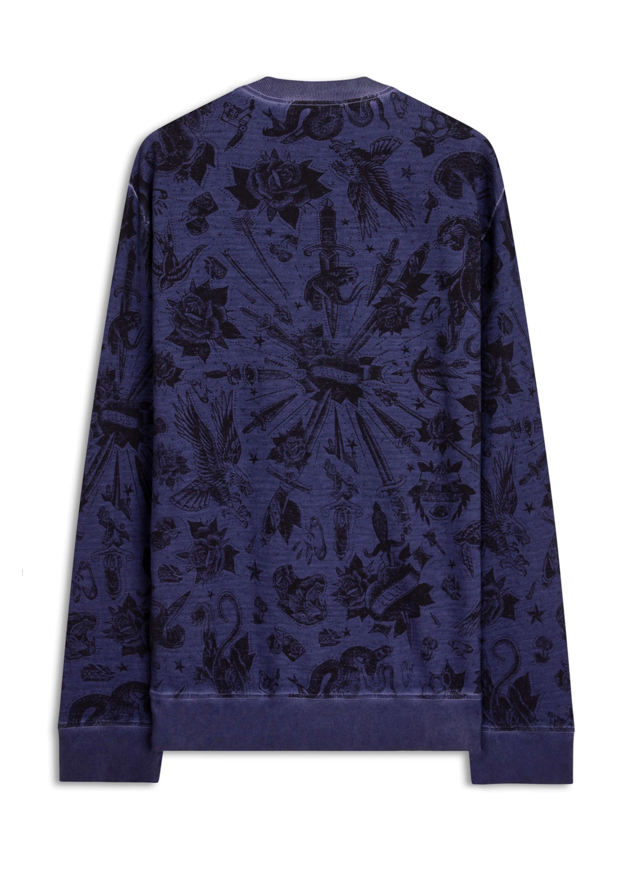 Moletom Washed Knifes & Heart Careca Old Purple