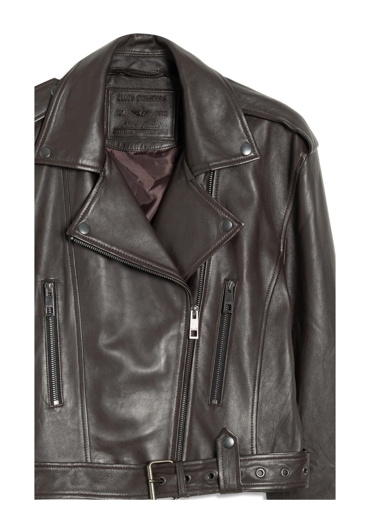 Natural Leather Perfecto Dark Brown