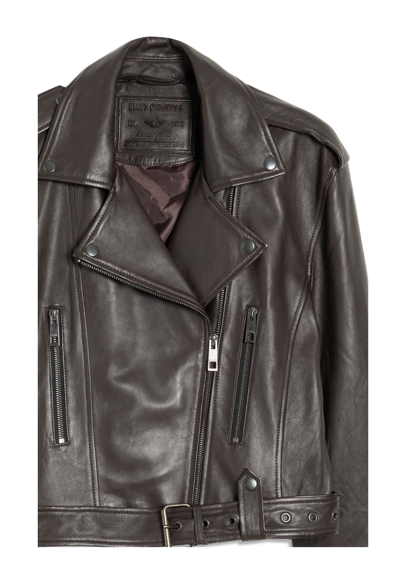 Natural Leather Perfecto Dark Brown