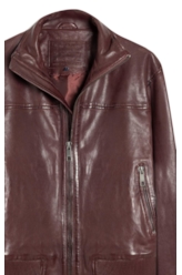 Natural Leather Turtle Bomber Bordeaux