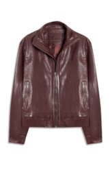 Natural Leather Turtle Bomber Bordeaux