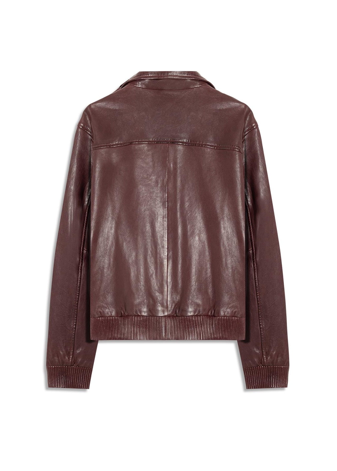 Natural Leather Turtle Bomber Bordeaux