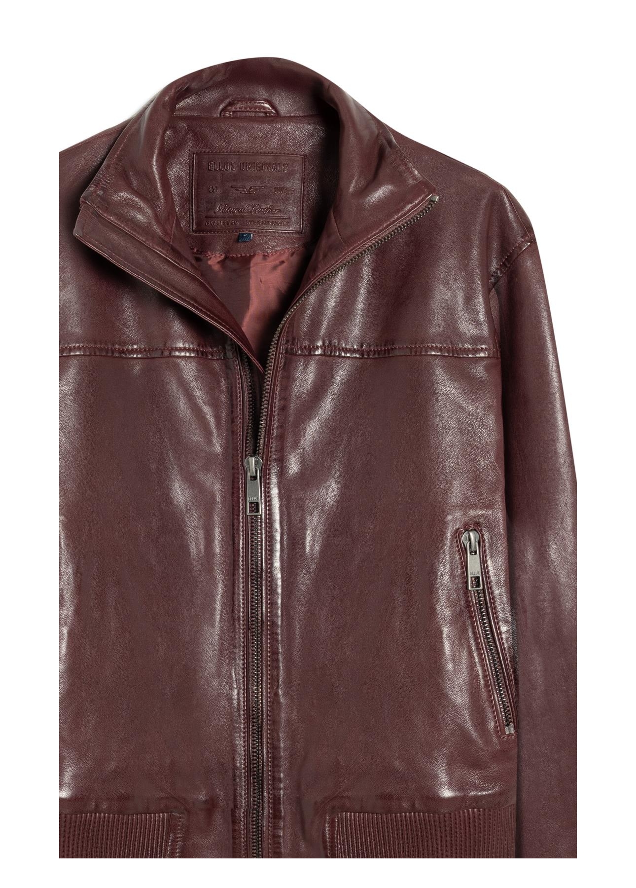 Natural Leather Turtle Bomber Bordeaux
