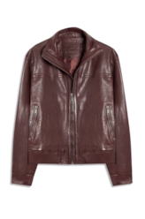 Natural Leather Turtle Bomber Bordeaux