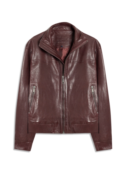 Natural Leather Turtle Bomber Bordeaux