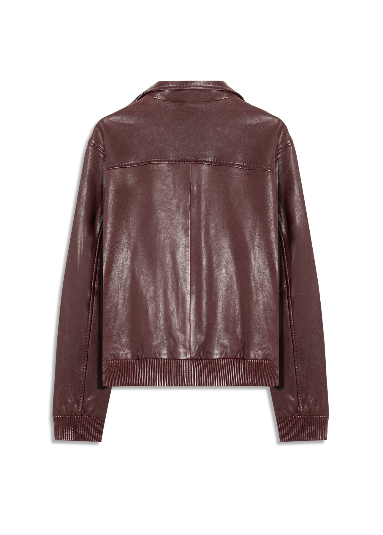 Natural Leather Turtle Bomber Bordeaux