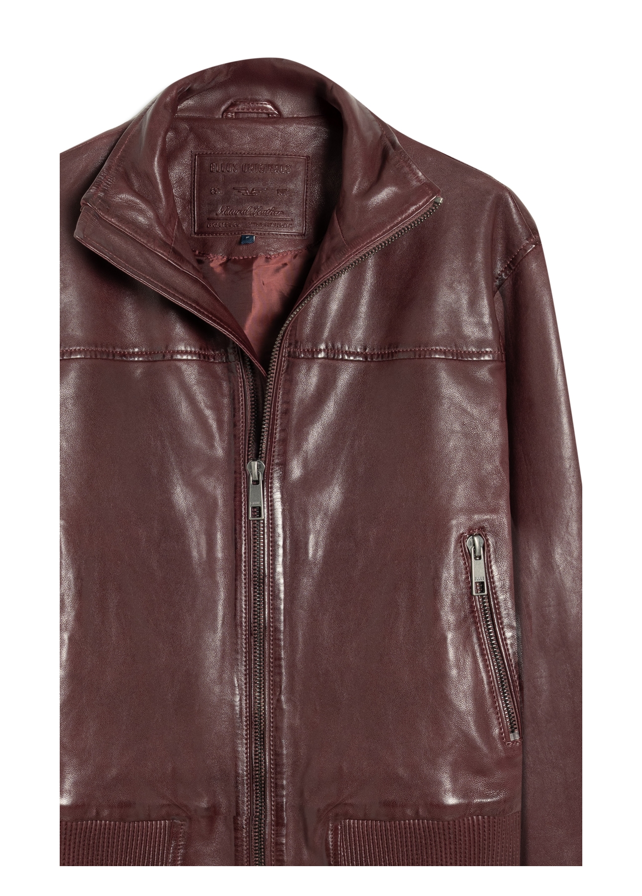 Natural Leather Turtle Bomber Bordeaux