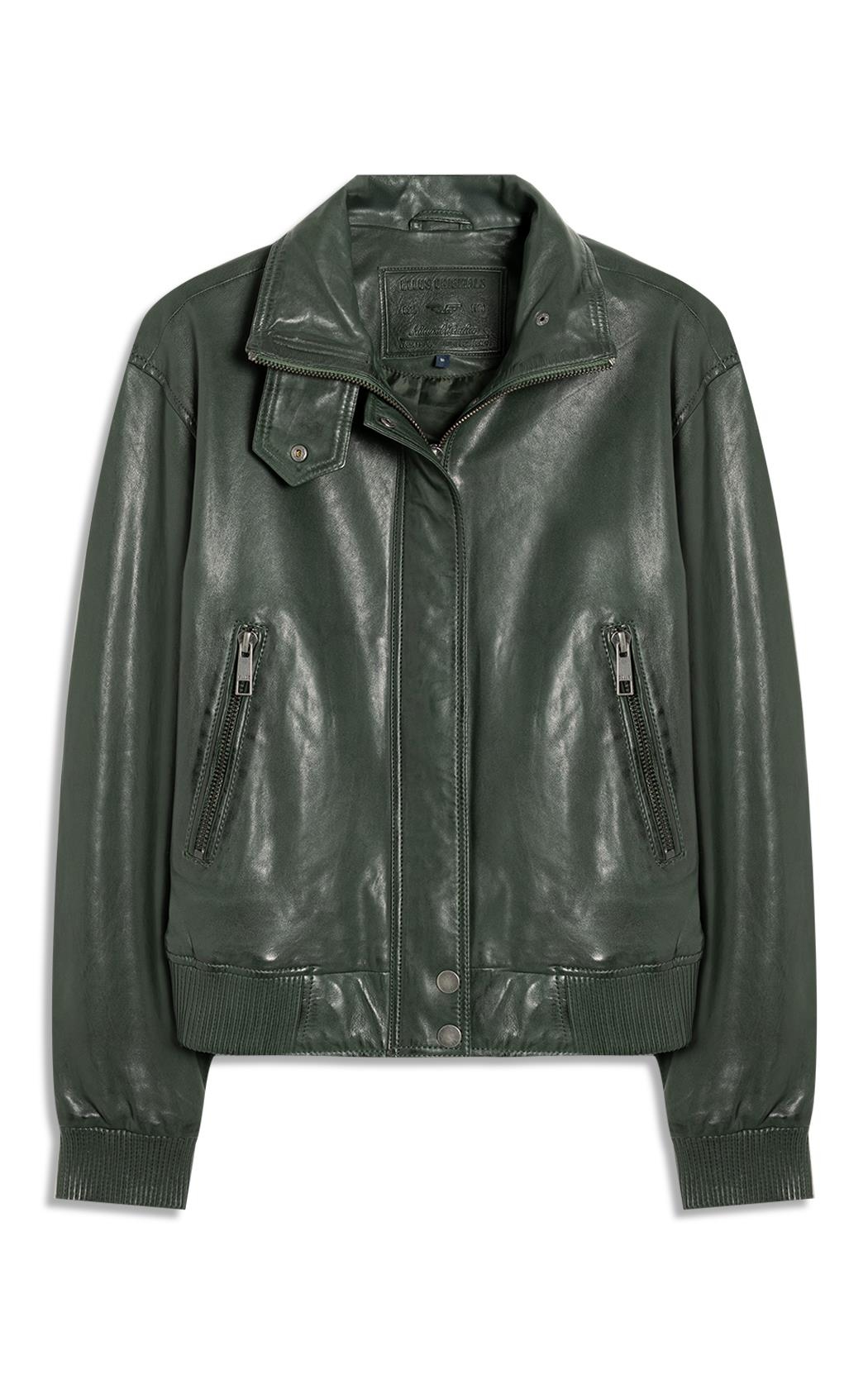 Jaqueta Nat Leather Bomber Ribbed Bottle