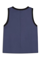 New Fluid Rib Contrast Sleeveless Marinho