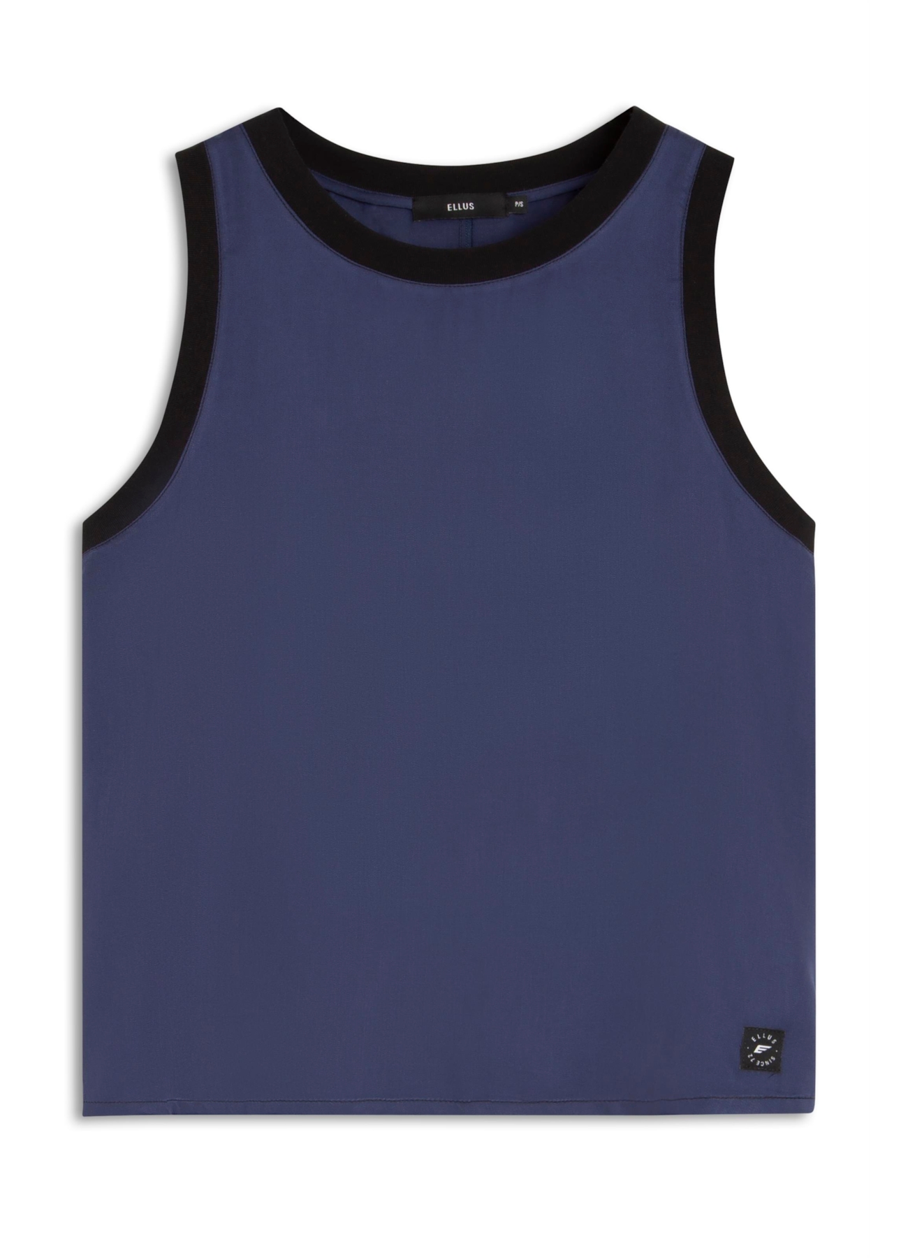 New Fluid Rib Contrast Sleeveless Marinho
