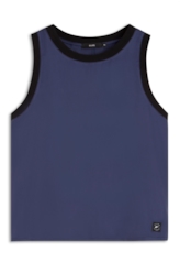 New Fluid Rib Contrast Sleeveless Marinho