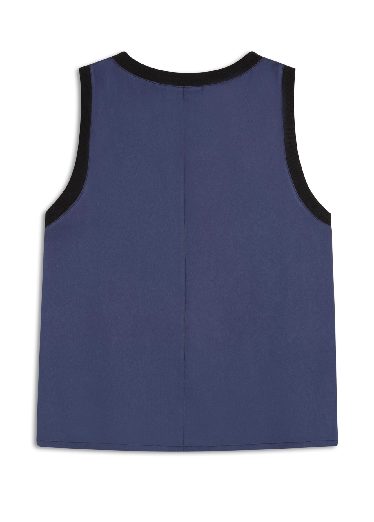 New Fluid Rib Contrast Sleeveless Marinho