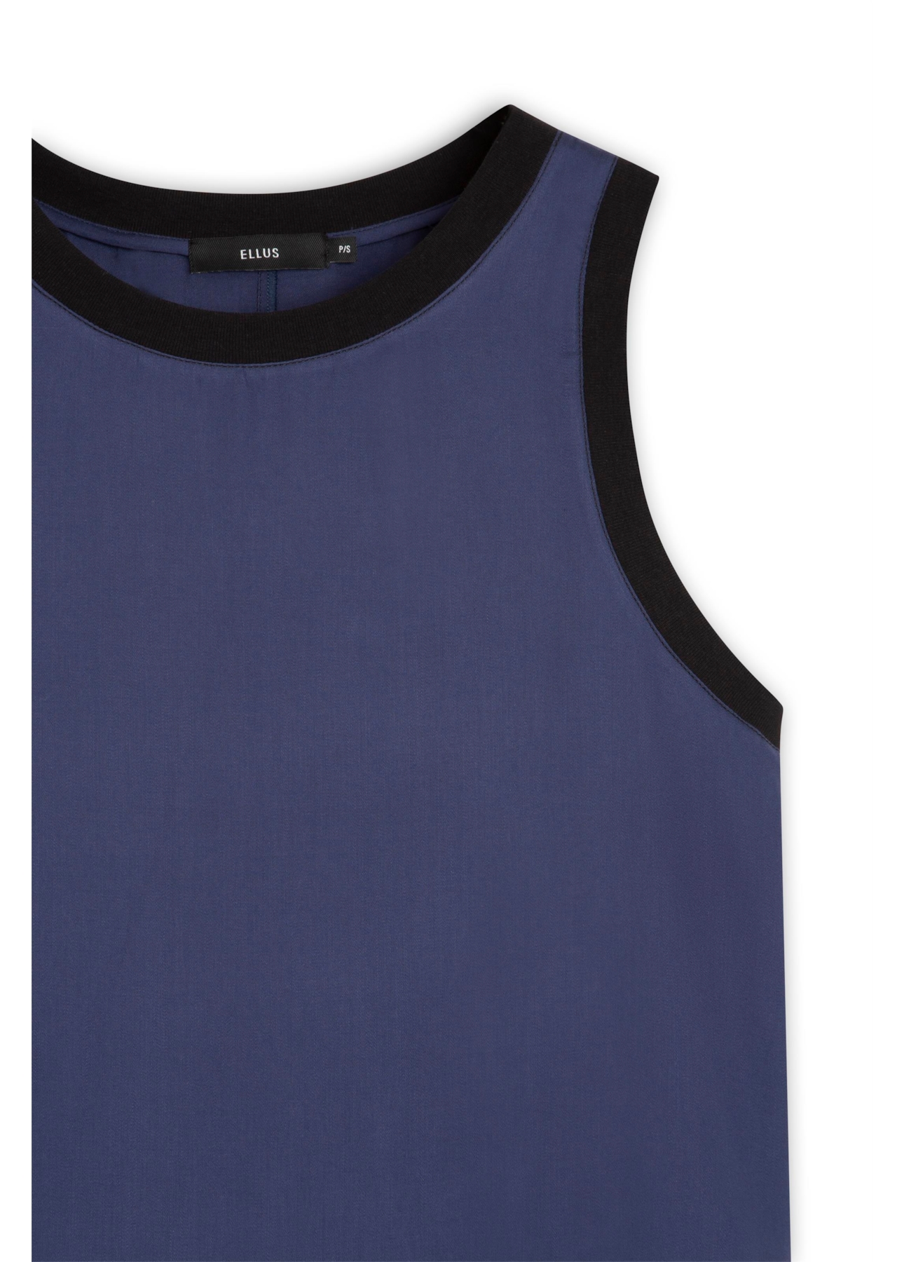 New Fluid Rib Contrast Sleeveless Marinho