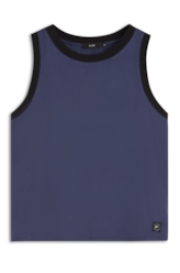 New Fluid Rib Contrast Sleeveless Marinho