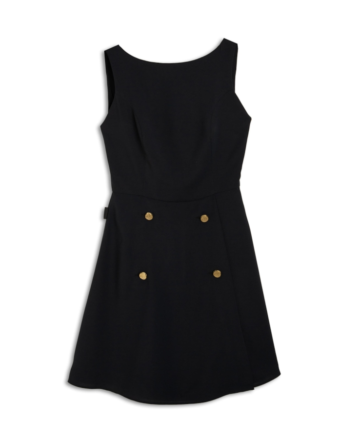 Ny Twill Sleeveless Slit Marinho