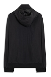 Nylon Crinkle Bomber Hidden Hood Preto