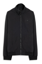 Nylon Crinkle Bomber Hidden Hood Preto