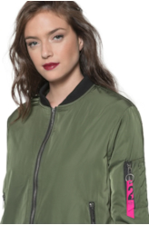 Nylon Light Bomber Zipper Verde Militar