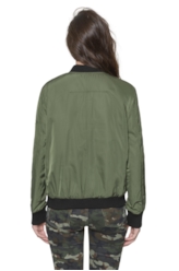 Nylon Light Bomber Zipper Verde Militar