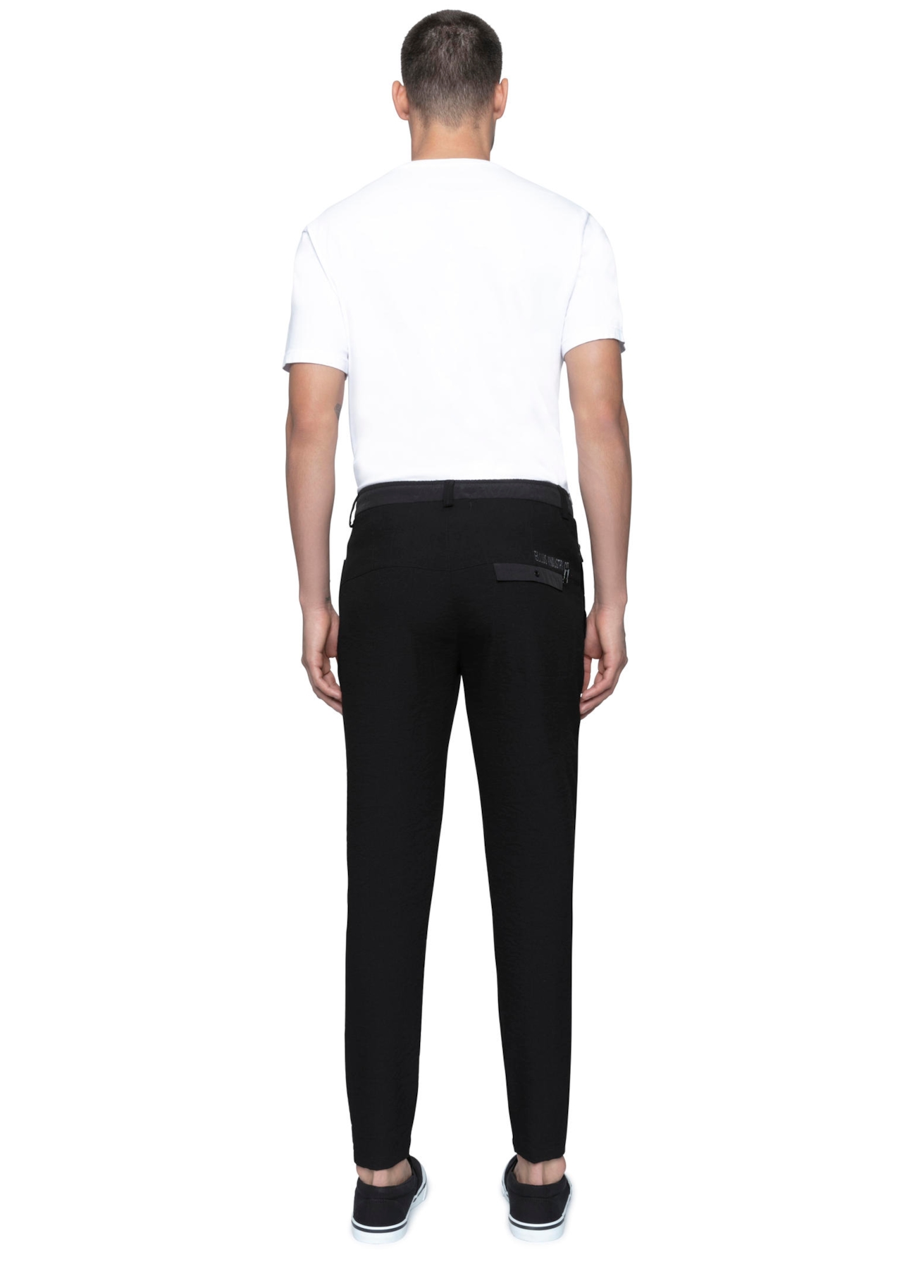 Nylon Rayon Half Jogger Slim Preto