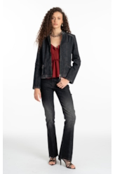 Ocean Elastic (Bootcut) 5 Pockets Lav.Black Com Resina