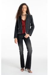 Ocean Elastic (Bootcut) 5 Pockets Lav.Black Com Resina