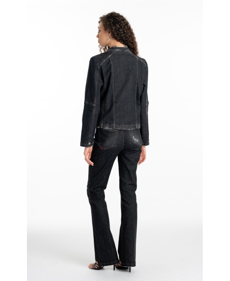 Ocean Elastic (Bootcut) 5 Pockets Lav.Black Com Resina