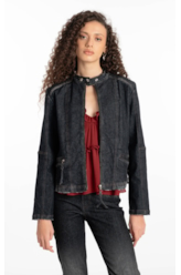 Ocean Elastic (Jaqueta) Zíper Lav.Black Com Resina