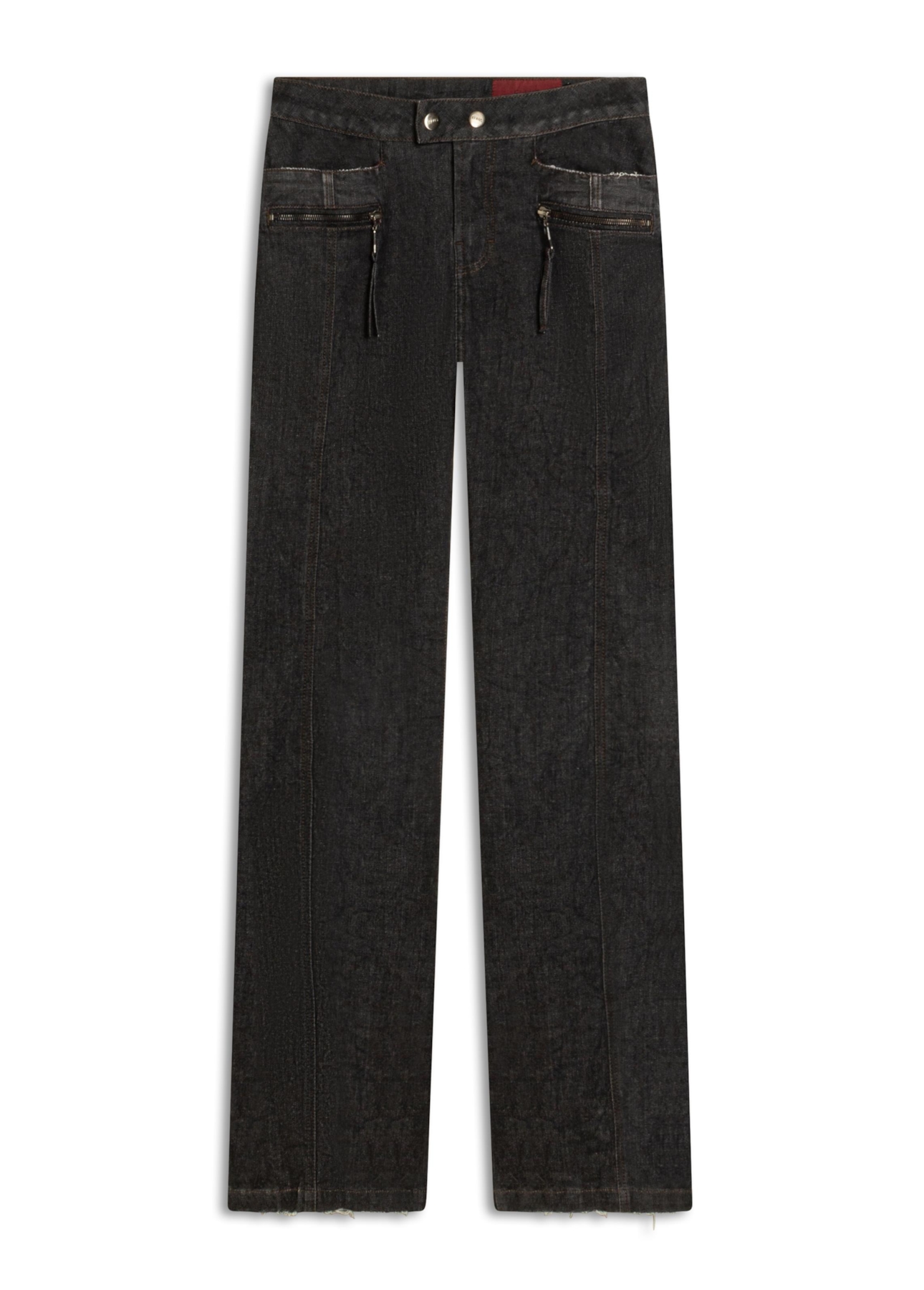 Ocean Elastic (Low Rise Bootcut) Zíper Lav.Black Com Resina