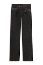 Ocean Elastic (Low Rise Bootcut) Zíper Lav.Black Com Resina