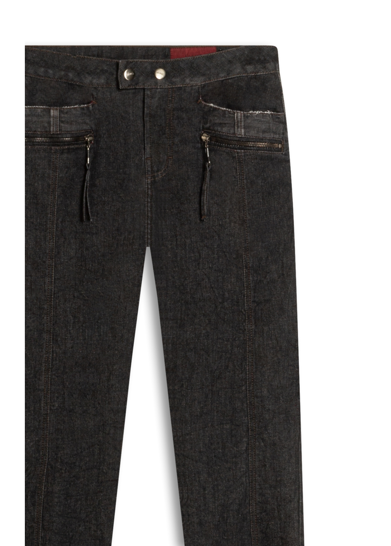 Ocean Elastic (Low Rise Bootcut) Zíper Lav.Black Com Resina