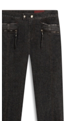 Ocean Elastic (Low Rise Bootcut) Zíper Lav.Black Com Resina